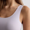 Raw Edge Round Neck Cotton Tank Top