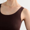 Raw Edge Round Neck Cotton Tank Top