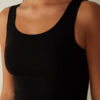 Raw Edge Round Neck Cotton Tank Top