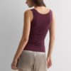 Raw Edge Round Neck Cotton Tank Top