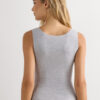 Raw Edge Round Neck Cotton Tank Top