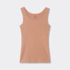 Raw Edge Round Neck Cotton Tank Top