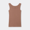 Raw Edge Round Neck Cotton Tank Top