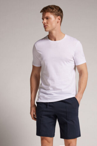 Rib Detail Cotton Shorts