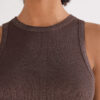Ribbed Cotton Lame Tank Top
