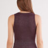 Ribbed Cotton Lame Tank Top