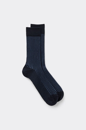 Ribbed Lisle Cotton Crew Socks