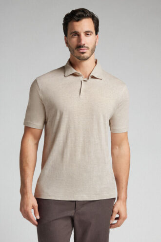 Short Sleeve Linen Polo