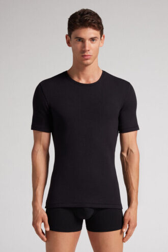 Short-Sleeve Modal-Cashmere Top