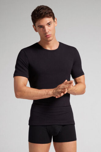 Short-Sleeve Modal-Cashmere Top