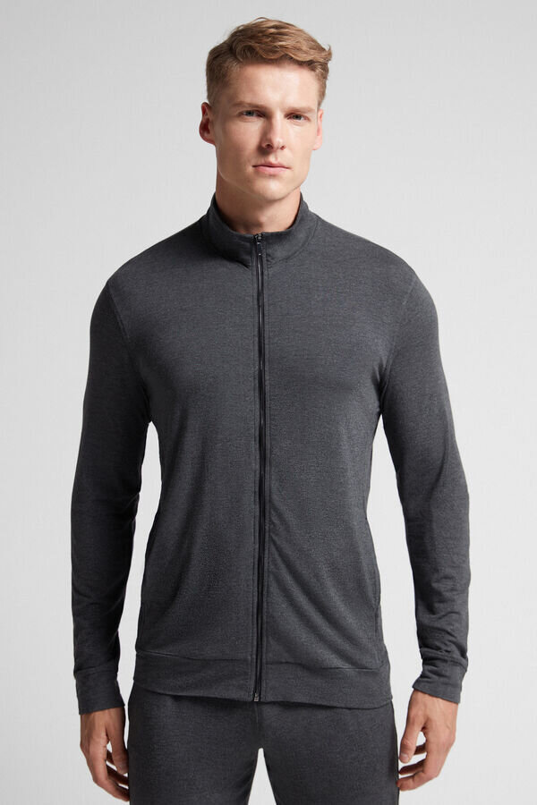 Silk and Modal Zip-Up Sweatshirt Silk and Modal Zip-Up Sweatshirt