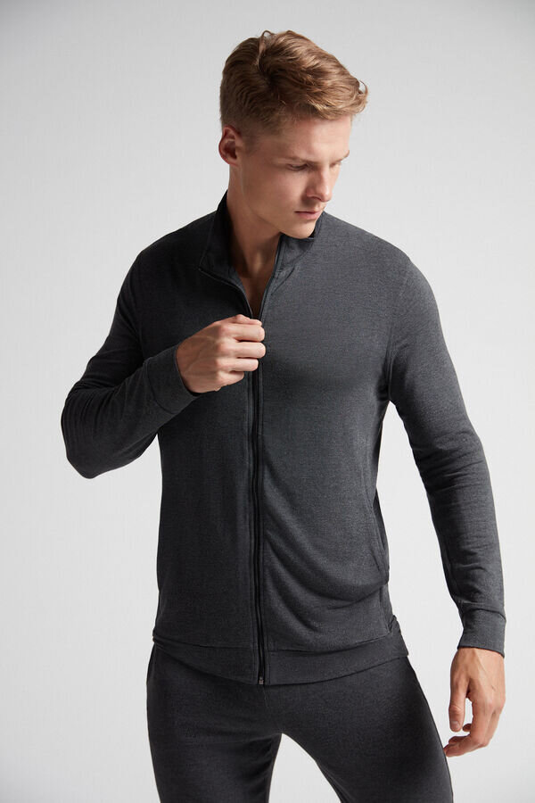 Silk and Modal Zip-Up Sweatshirt Silk and Modal Zip-Up Sweatshirt