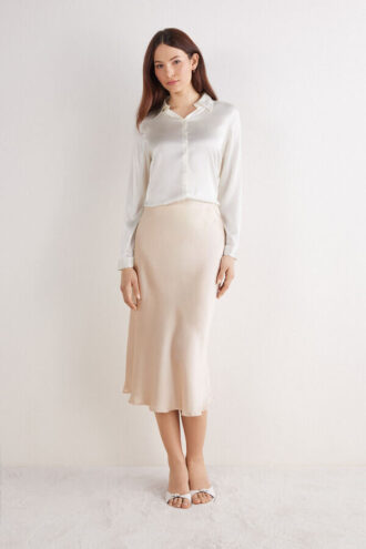 Silk Midi Skirt