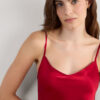 Silk Satin Top with V-Neckline