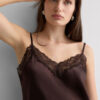 Silk Slip with Lace Insert Detail Silk Slip with Lace Insert Detail