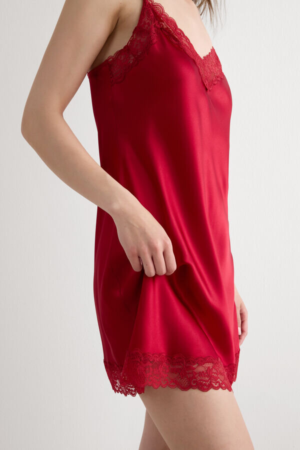 Silk Slip with Lace Insert Detail Silk Slip with Lace Insert Detail