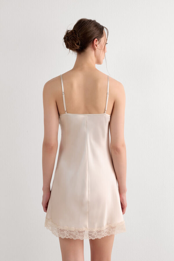 Silk Slip with Lace Insert Detail Silk Slip with Lace Insert Detail