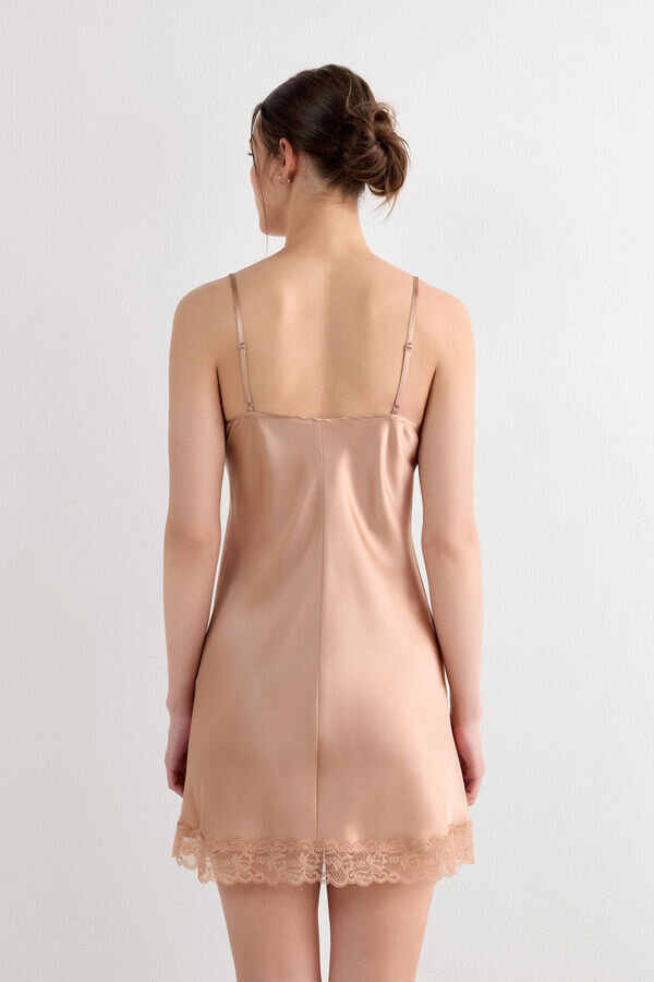 Silk Slip with Lace Insert Detail Silk Slip with Lace Insert Detail