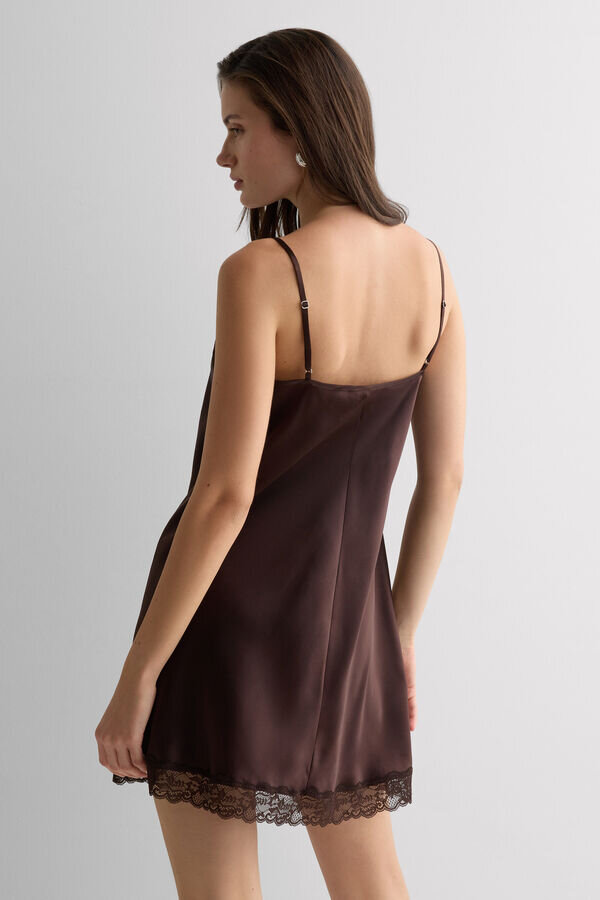 Silk Slip with Lace Insert Detail Silk Slip with Lace Insert Detail