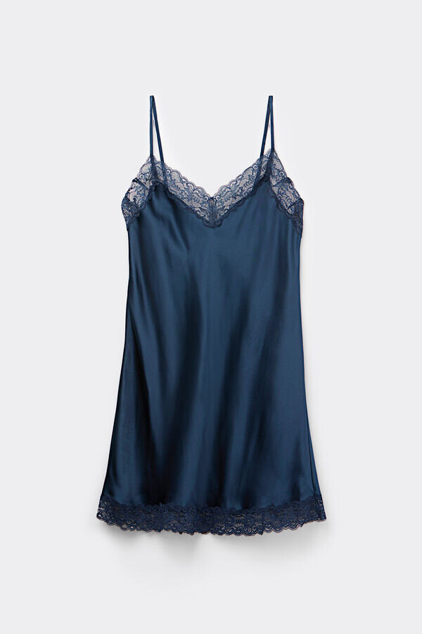 Silk Slip with Lace Insert Detail Silk Slip with Lace Insert Detail