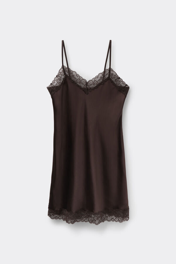 Silk Slip with Lace Insert Detail Silk Slip with Lace Insert Detail