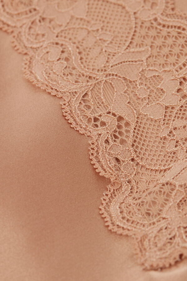 Silk Slip with Lace Insert Detail Silk Slip with Lace Insert Detail