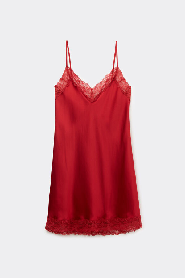 Silk Slip with Lace Insert Detail Silk Slip with Lace Insert Detail