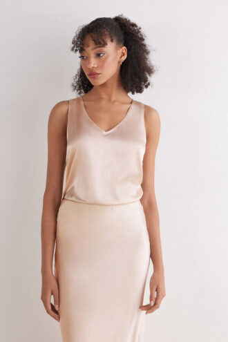 Silk V-Neck Tank Top