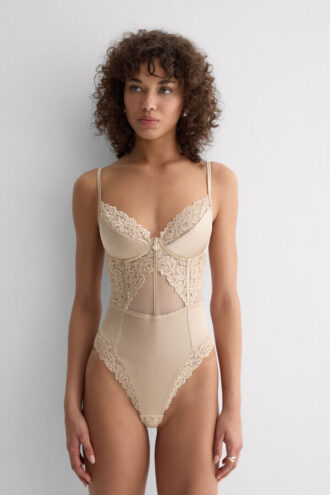 Silky Flowers Demilune Bodysuit