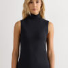 Sleeveless Turtleneck Micromodal Shirt