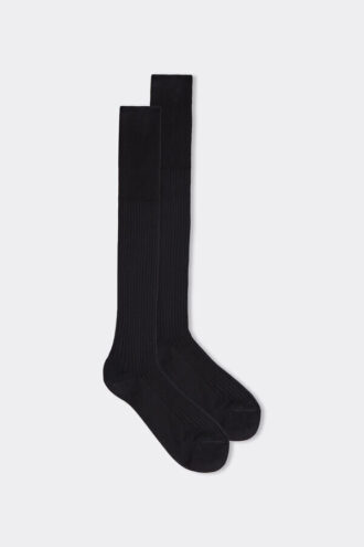Tall Ribbed Egyptian Cotton Socks