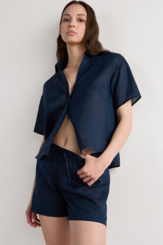 The Pure Linen Short Sleeve Shirt in Linen Fabric