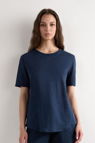 The Pure Linen Short Sleeve Top in Linen