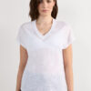 The Pure Linen Short Sleeve V-Neck Top in Linen