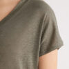 The Pure Linen Short Sleeve V-Neck Top in Linen
