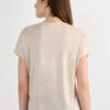 The Pure Linen Short Sleeve V-Neck Top in Linen
