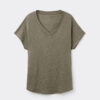 The Pure Linen Short Sleeve V-Neck Top in Linen