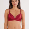 Tiziana Wireless Plunge Triangle Bra in Silk and Lace