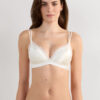 Tiziana Wireless Plunge Triangle Bra in Silk and Lace
