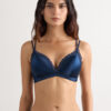 Tiziana Wireless Plunge Triangle Bra in Silk and Lace