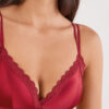 Tiziana Wireless Plunge Triangle Bra in Silk and Lace