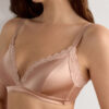 Tiziana Wireless Plunge Triangle Bra in Silk and Lace
