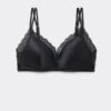 Tiziana Wireless Plunge Triangle Bra in Silk and Lace