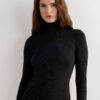 Turtleneck Top in Modal Light with Cashmere Lame