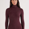 Turtleneck Top in Modal Light with Cashmere Lame