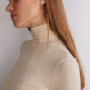 Turtleneck Top in Modal Light with Cashmere Lame