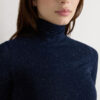 Turtleneck Top in Modal Light with Cashmere Lame