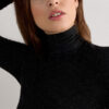 Turtleneck Top in Modal Light with Cashmere Lame