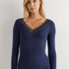 Ultralight Cashmere Lace Long Sleeve Shirt