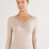 Ultralight Cashmere Lace Long Sleeve Shirt